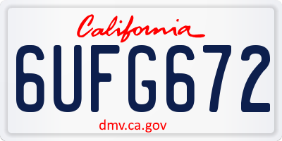 CA license plate 6UFG672