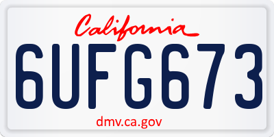 CA license plate 6UFG673