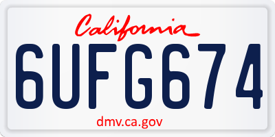 CA license plate 6UFG674