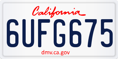 CA license plate 6UFG675