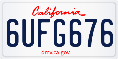 CA license plate 6UFG676