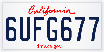 CA license plate 6UFG677