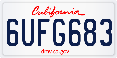 CA license plate 6UFG683