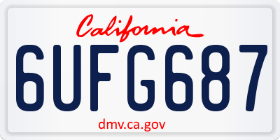 CA license plate 6UFG687
