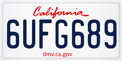 CA license plate 6UFG689