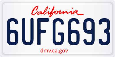 CA license plate 6UFG693