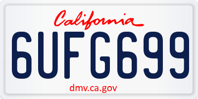 CA license plate 6UFG699