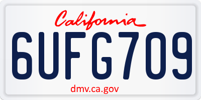 CA license plate 6UFG709