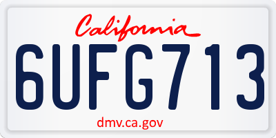 CA license plate 6UFG713