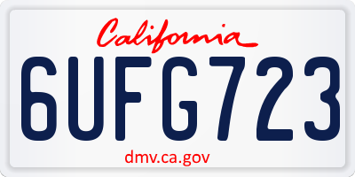 CA license plate 6UFG723