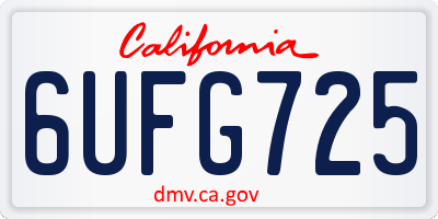 CA license plate 6UFG725