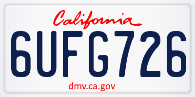 CA license plate 6UFG726