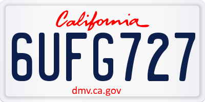 CA license plate 6UFG727