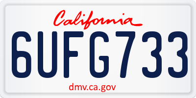 CA license plate 6UFG733
