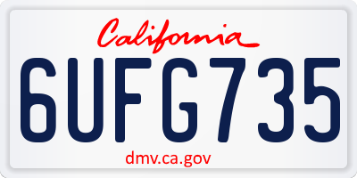 CA license plate 6UFG735