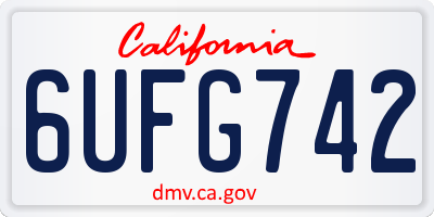 CA license plate 6UFG742