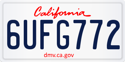 CA license plate 6UFG772