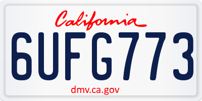 CA license plate 6UFG773
