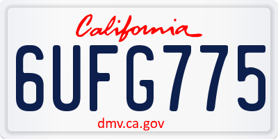 CA license plate 6UFG775