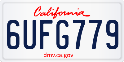 CA license plate 6UFG779