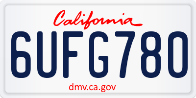 CA license plate 6UFG780