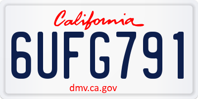 CA license plate 6UFG791