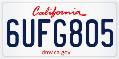 CA license plate 6UFG805
