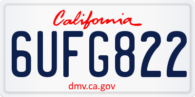 CA license plate 6UFG822