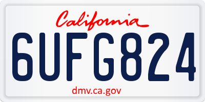 CA license plate 6UFG824