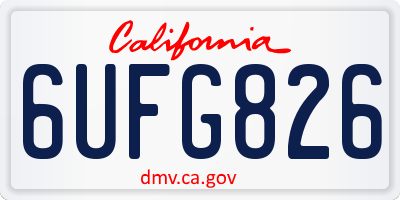 CA license plate 6UFG826