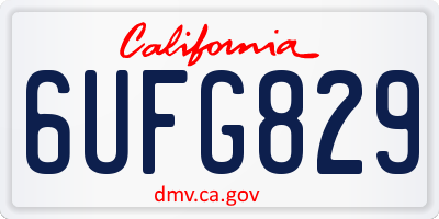 CA license plate 6UFG829