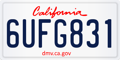 CA license plate 6UFG831