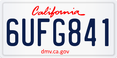 CA license plate 6UFG841