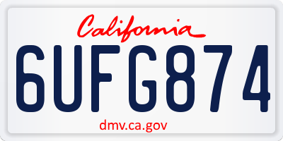 CA license plate 6UFG874