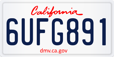 CA license plate 6UFG891