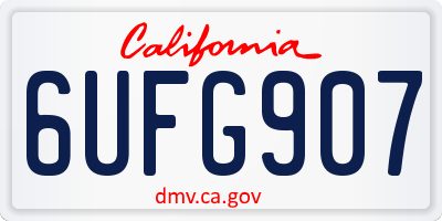CA license plate 6UFG907