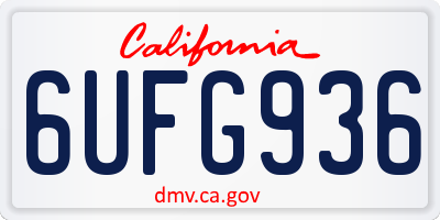 CA license plate 6UFG936
