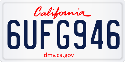 CA license plate 6UFG946