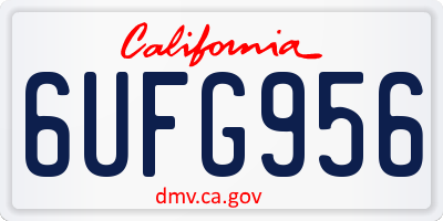 CA license plate 6UFG956