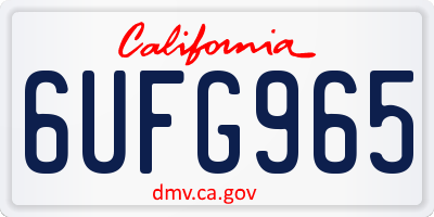 CA license plate 6UFG965