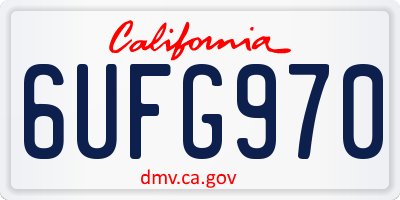 CA license plate 6UFG970