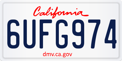CA license plate 6UFG974