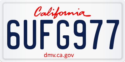 CA license plate 6UFG977