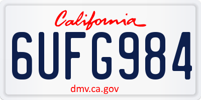 CA license plate 6UFG984