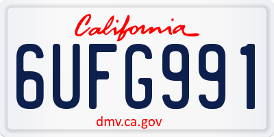 CA license plate 6UFG991