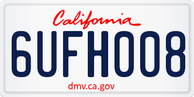 CA license plate 6UFH008