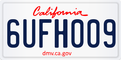 CA license plate 6UFH009
