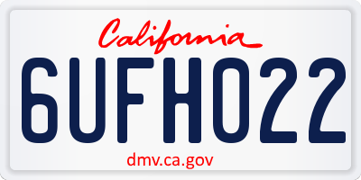 CA license plate 6UFH022