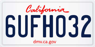 CA license plate 6UFH032