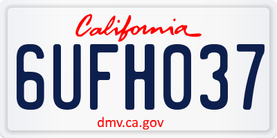 CA license plate 6UFH037